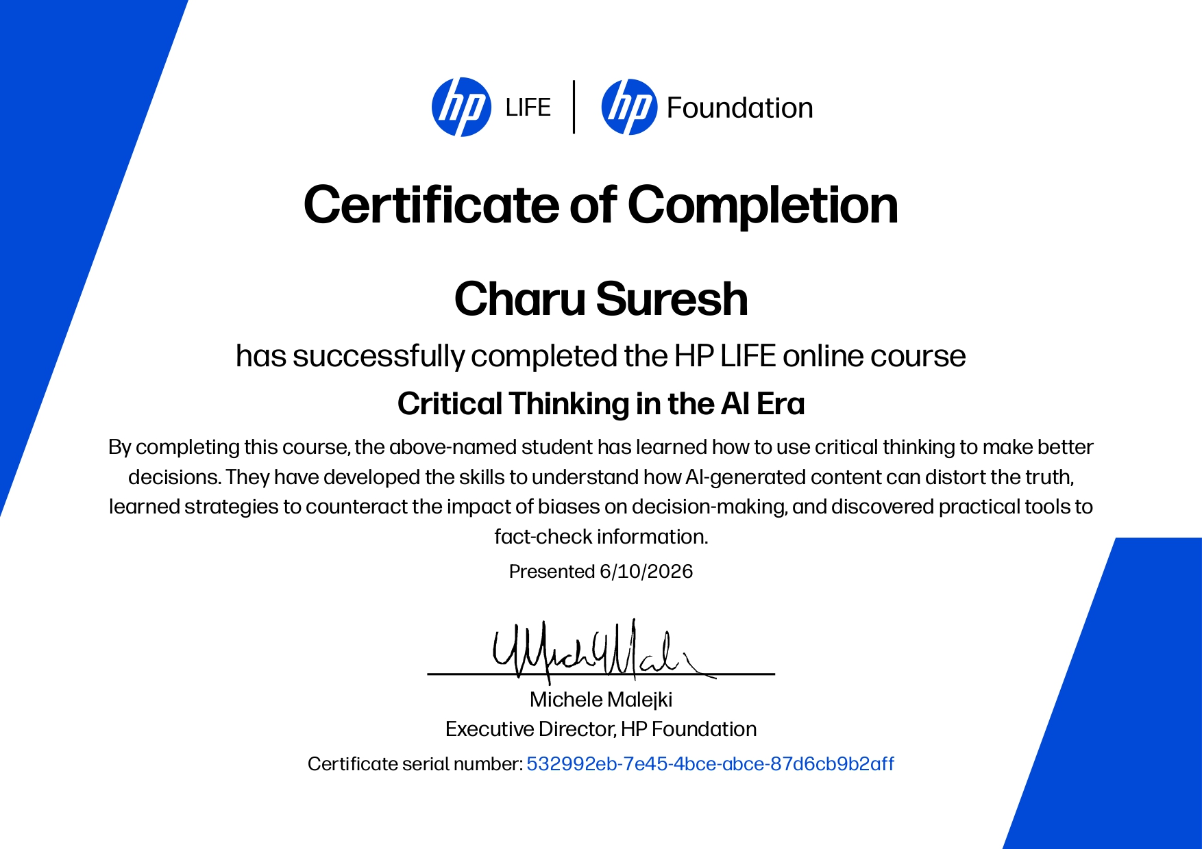 HP Critical Thinking AI
