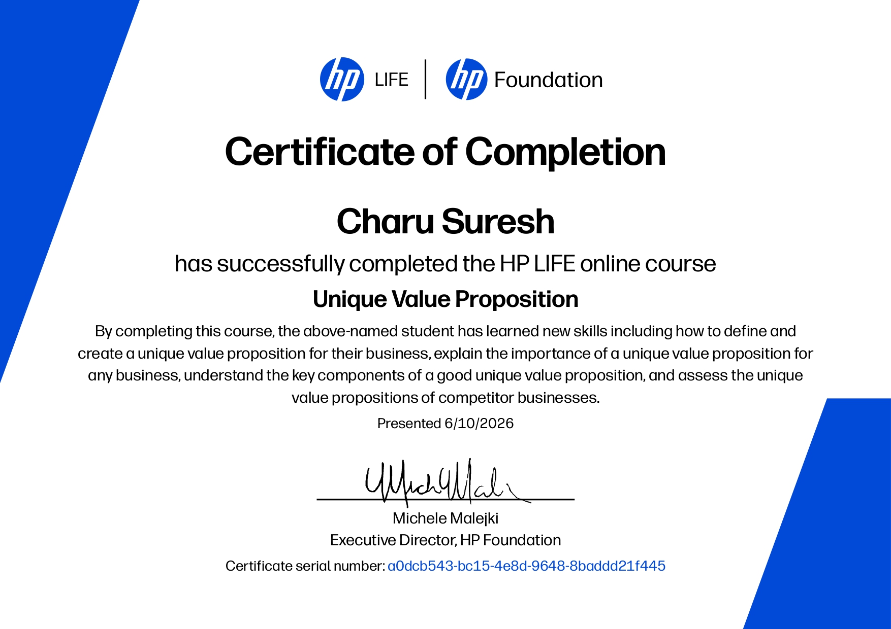 HP Unique Value Proposition